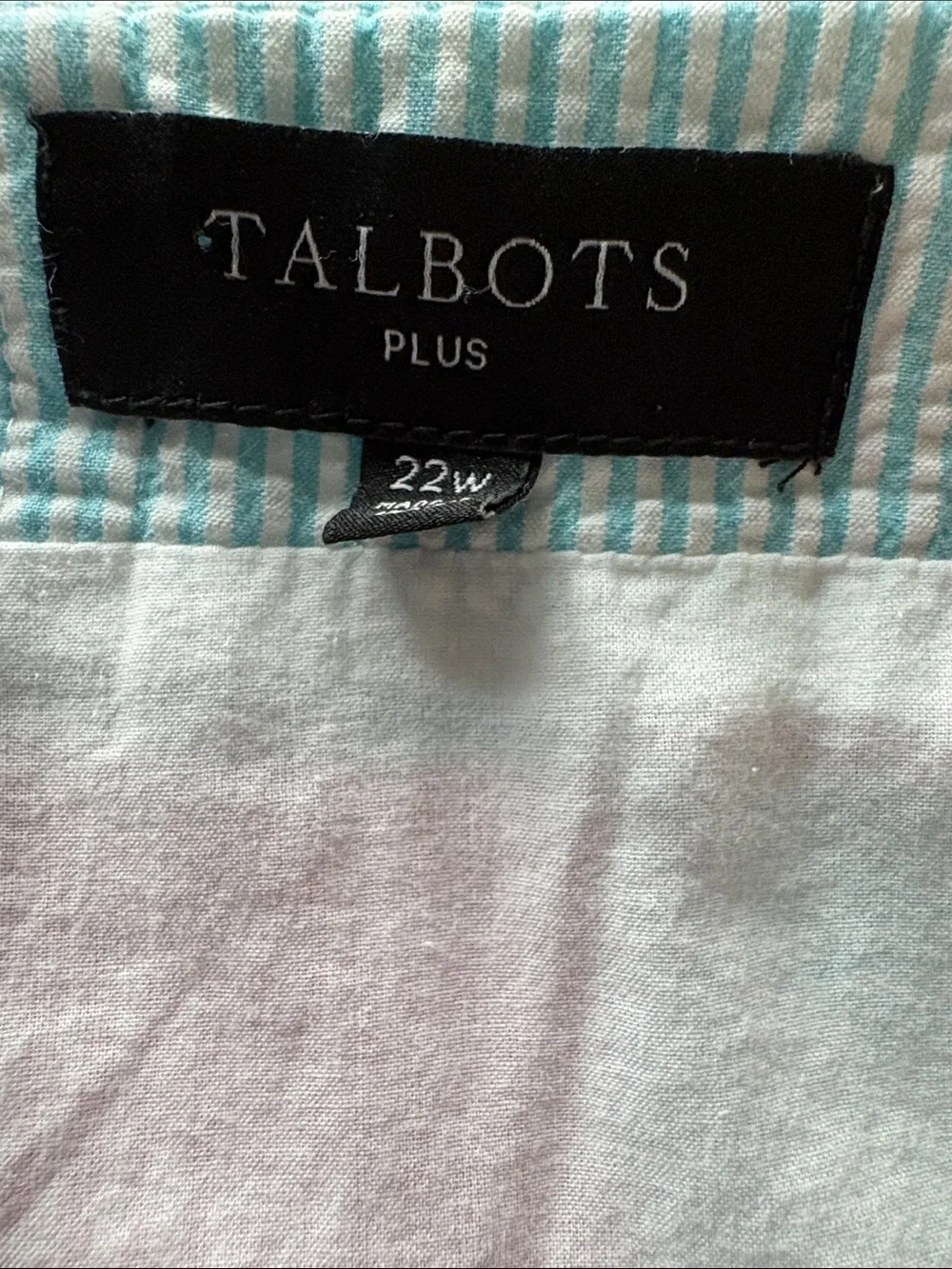 Talbots Pastel Patchwork Striped Seersucker Skirt Size 22W